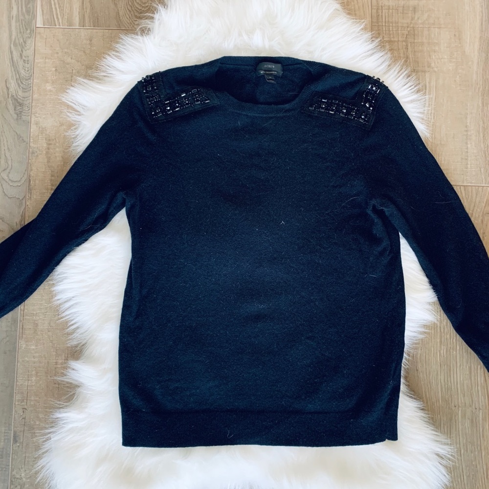 J Crew Sweater Jeweled Neckline